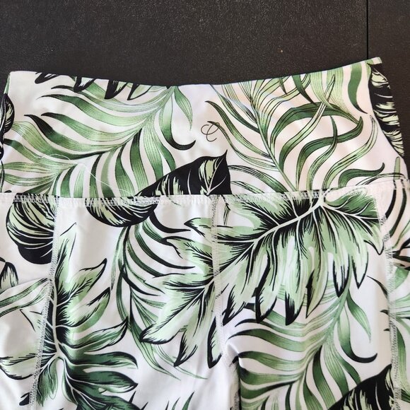 Cali‎ Active Leggings Yoga Running  Tropical Palm Floral Sz S EUC - Picture 8 of 13